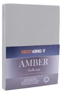 Oceľovosivá elastická bavlnená plachta DecoKing Amber Collection, 160/180 x 200 cm