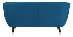 Modrá pohovka s čiernymi nohami Mazzini Sofas Amelie, 158 cm