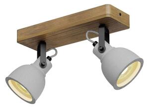 Lindby - Mirka 2 Stropné Lampa Grey/Dark Wood - Lampemesteren