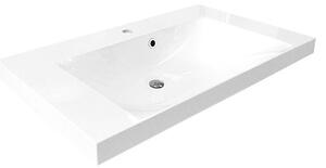 Mereo Bino, kúpeľňová skrinka s umývadlom z liateho mramoru 101cm, biela, dub Bino, kúpeľňová skrinka s umývadlom z liateho mramoru 101 cm, biela Var…