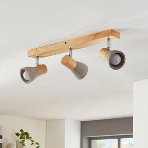 Lindby - Filiz 3 Stropné Lampa Concrete/Wood - Lampemesteren