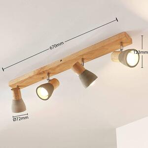 Lindby - Filiz 4 Stropné Lampa Concrete/Wood - Lampemesteren