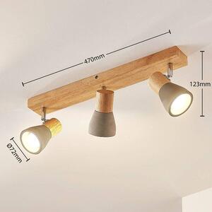 Lindby - Filiz 3 Stropné Lampa Concrete/Wood Lindby - Lampemesteren