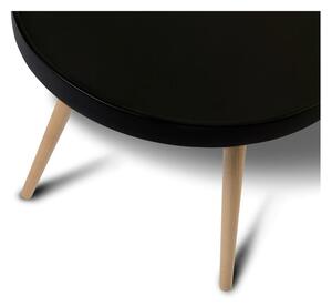 Čierny konferenčný stolík s nohami z bukového dreva Furnhouse Opus, ø 90 cm