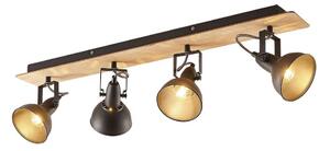 Lindby - Aylis 4 Stropné Lampa Black/Wood Lindby - Lampemesteren