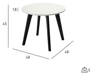Čierno-biely konferenčný stolík s nohami z dubového dreva Furnhouse Life, Ø 48 cm
