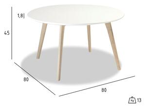 Biely konferenčný stolík s nohami z dubového dreva Furnhouse Life, Ø 80 cm