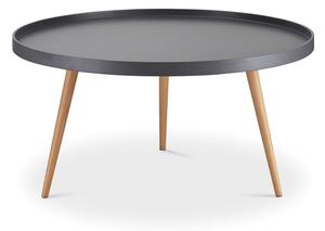 Sivý konferenčný stolík s nohami z bukového dreva Furnhouse Opus, Ø 90 cm