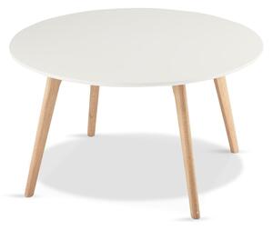 Biely konferenčný stolík s nohami z dubového dreva Furnhouse Life, Ø 80 cm
