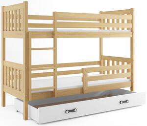 BMS Detská poschodová posteľ s úložným priestorom CARINO 190x80 borovica Farba šuplíku: Grafit