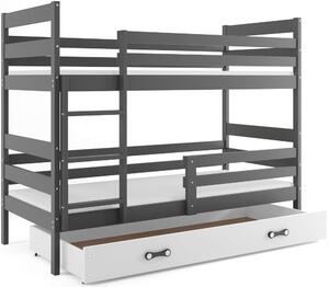 Detská poschodová posteľ ERYK | sivá Farba: Sivá / biela, Rozmer.: 200 x 90 cm