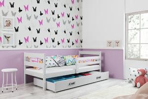Detská jednolôžková posteľ ERYK | biela Farba: biela / sivá, Rozmer.: 190 x 80 cm