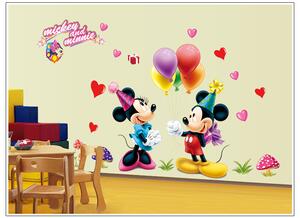 Samolepka na stenu "Mickey & Minnie" 130x80 cm