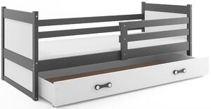 BMS Detská posteľ s úložným priestorom RICO grafit Veľkosť spacej plochy: 190x80 cm, Doplňujúca farba postele: Grafit