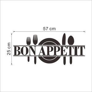Samolepka na stenu "Bon Appetit" čierna 57x25 cm