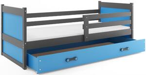 BMS Detská posteľ s úložným priestorom RICO grafit Veľkosť spacej plochy: 190x80 cm, Doplňujúca farba postele: Biela