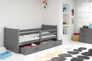 BMS Detská posteľ s úložným priestorom RICO grafit Veľkosť spacej plochy: 190x80 cm, Doplňujúca farba postele: Grafit