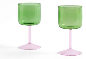 HAY - Tint Wine Glass Set of 2 Green/ Pink HAY - Lampemesteren