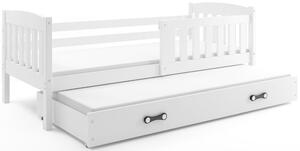 Detská posteľ KUBUŠ 2 s prístelkou | biela Farba: biela / sivá, Rozmer.: 190 x 80 cm