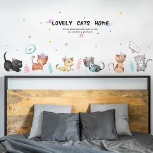 Samolepka na stenu "Mačičky" 50x135 cm