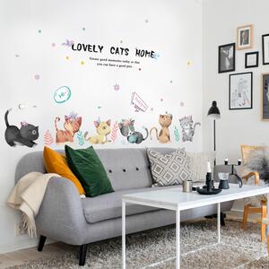 Samolepka na stenu "Mačičky" 50x135 cm