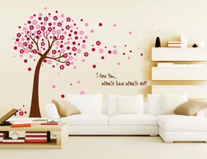 Samolepka na stenu "Ružový strom 2" 120x150 cm