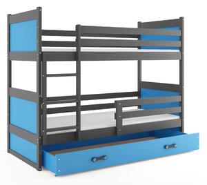 Poschodová posteľ RICO 2 - 160x80cm - Grafitový - Modrý