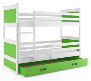 Poschodová posteľ RICO 2 - 190x80cm - Biely - Zelený