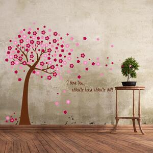 Samolepka na stenu "Ružový strom 2" 120x150 cm