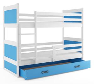 Poschodová posteľ RICO 2 - 190x80cm - Biely - Modrý