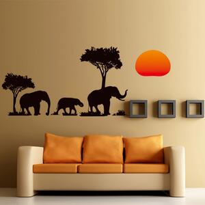 Samolepka na stenu "Africké slony" 37x89 cm