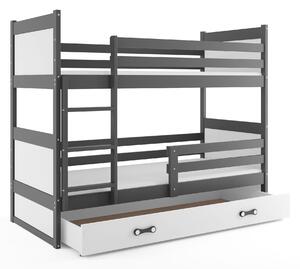 Poschodová posteľ RICO 2 - 190x80cm - Grafitový - Biely