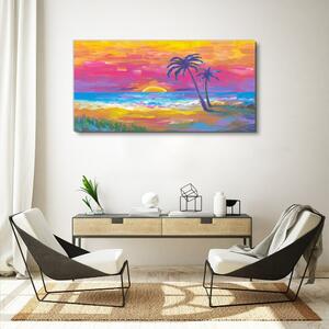 Obraz Canvas Pláž Palm Sunset