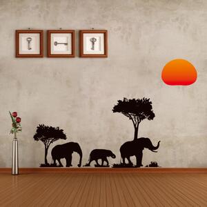 Samolepka na stenu "Africké slony" 37x89 cm