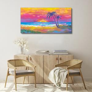 Obraz Canvas Pláž Palm Sunset