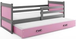 BMS Detská posteľ s prístelkou RICO grafit Farebné prevedenie šuplíka: Biela, Veľkosť spacej plochy: 190x80 cm