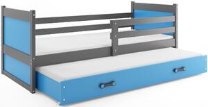 BMS Detská posteľ s prístelkou RICO grafit Farebné prevedenie šuplíka: Zelená, Veľkosť spacej plochy: 190x80 cm