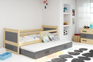 Detská posteľ s prístelkou RICO 2 | borovica 80 x 190 cm Farba: Zelená