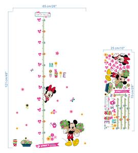 Samolepka na stenu "Detský meter - Mickey a Minnie" 65x121 cm