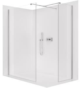 CERANO - Sprchová zástena Walk-in Onyx T L/P - 8 mm - hranatá vzpera - chróm, číre sklo - 40x40x200 cm