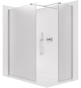 CERANO - Sprchová zástena Walk-in Onyx T L/P - 8 mm - hranatá vzpera - chróm, mliečne sklo - 60x30x200 cm