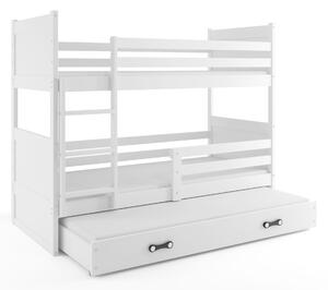 Poschodová posteľ s prístelkou RICO 3 - 190x80cm - Biely - Biely