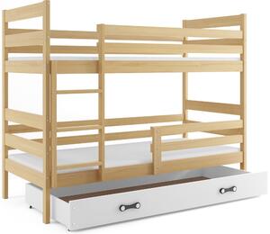 BMS Detská poschodová posteľ s úložným priestorom ERYK borovica Farebné prevedenie šuplíka: Grafit, Veľkosť spacej plochy: 190x80 cm
