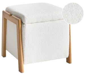 Taburetka s úložným priestorom biela buklé čalúnenie úložný puf taburet glamour retro štýl obývacia izba spálňa