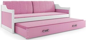 BMS Detská posteľ s prístelkou DAVID biela Veľkosť spacej plochy: 200x90 cm, Doplňujúca farba postele: Zelená