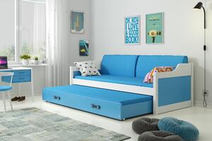 BMS Group Detská posteľ s prístelkou DÁVID 190 x 80 cm biela modrá
