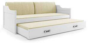 BMS Detská posteľ s prístelkou DAVID biela Veľkosť spacej plochy: 190x80 cm, Doplňujúca farba postele: Zelená