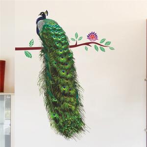 Samolepka na stenu "Farebný Páv" 50x80 cm