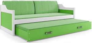 BMS Detská posteľ s prístelkou DAVID biela Veľkosť spacej plochy: 190x80 cm, Doplňujúca farba postele: Ružová