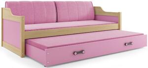 BMS Detská posteľ s prístelkou DAVID borovice Veľkosť spacej plochy: 200x90 cm, Doplňujúca farba postele: Zelená